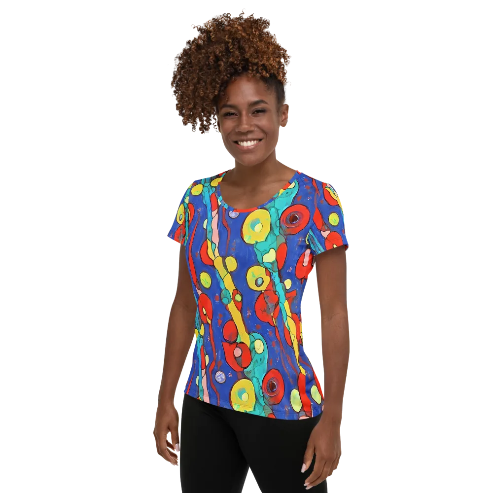 Colorwave Garden on Women's Athletic T-Shirt — Left