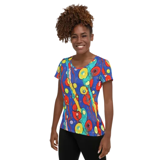 Colorwave Garden on a Women's Athletic T-Shirt