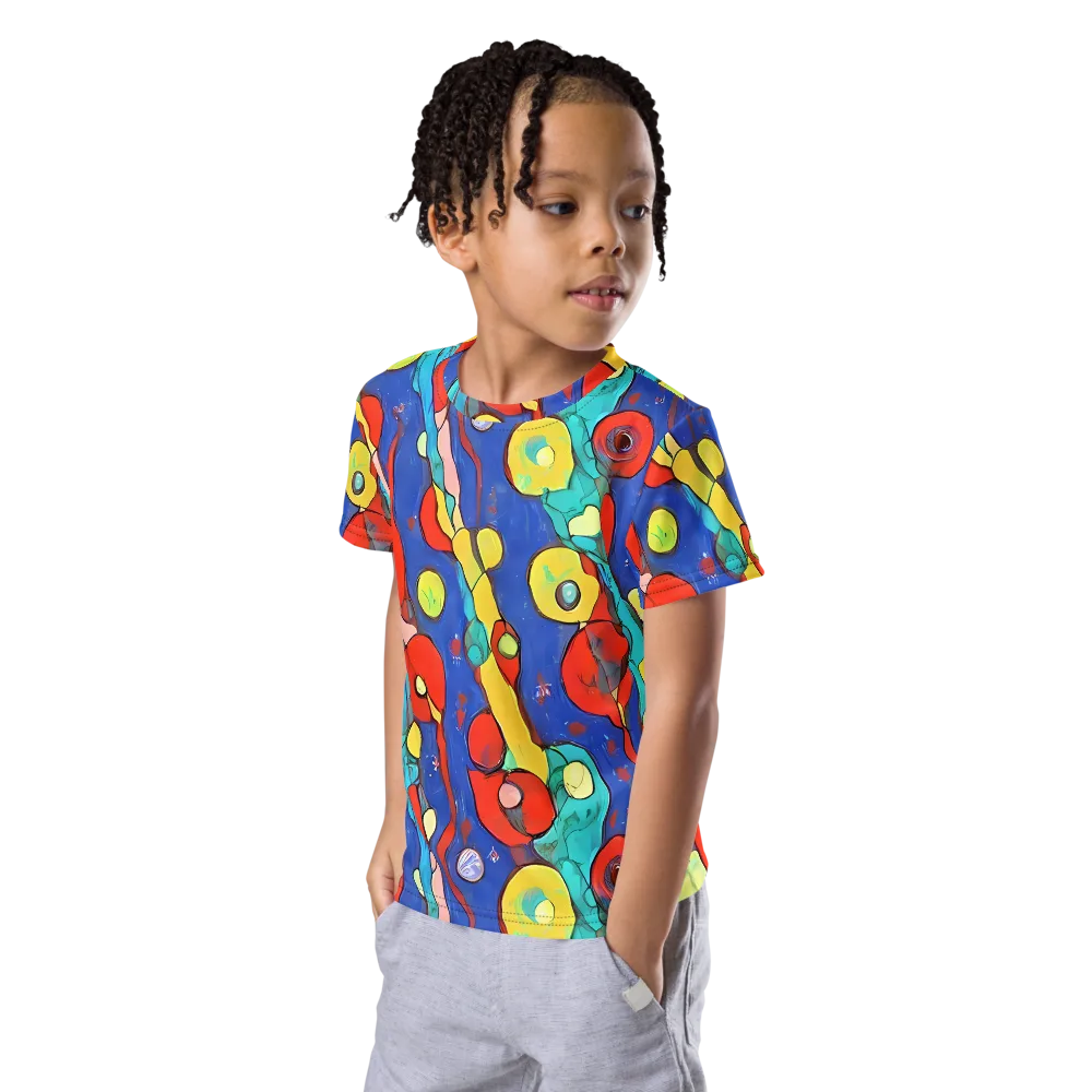 Colorwave Garden on Kids Crew Neck T-Shirt — Left Front