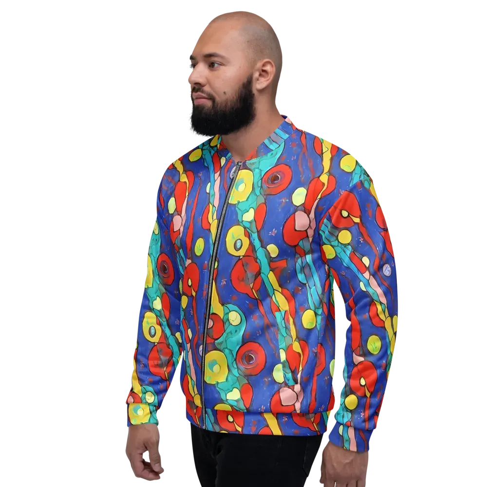 Colorwave Garden on Bomber Jacket — Left