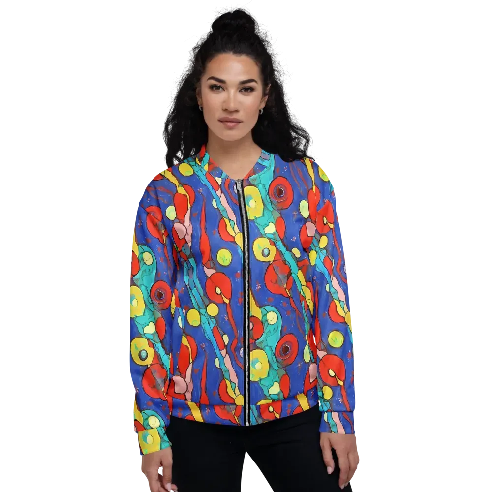 Colorwave Garden on Bomber Jacket — Front
