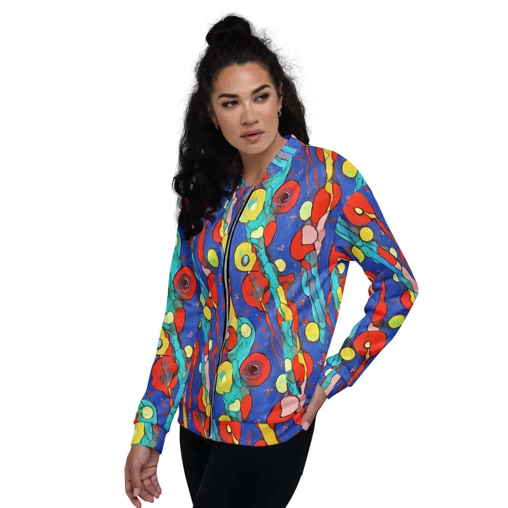 Colorwave Garden on Bomber Jacket — Left