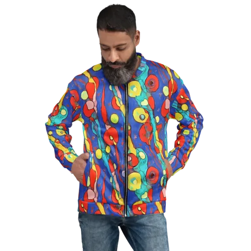 Colorwave Garden on a Bomber Jacket