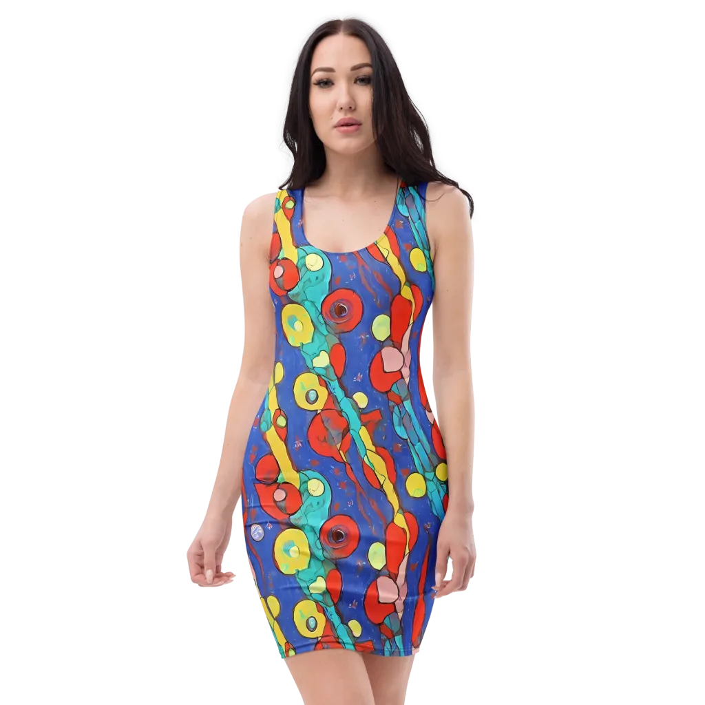 Colorwave Garden on Bodycon Dress — Front
