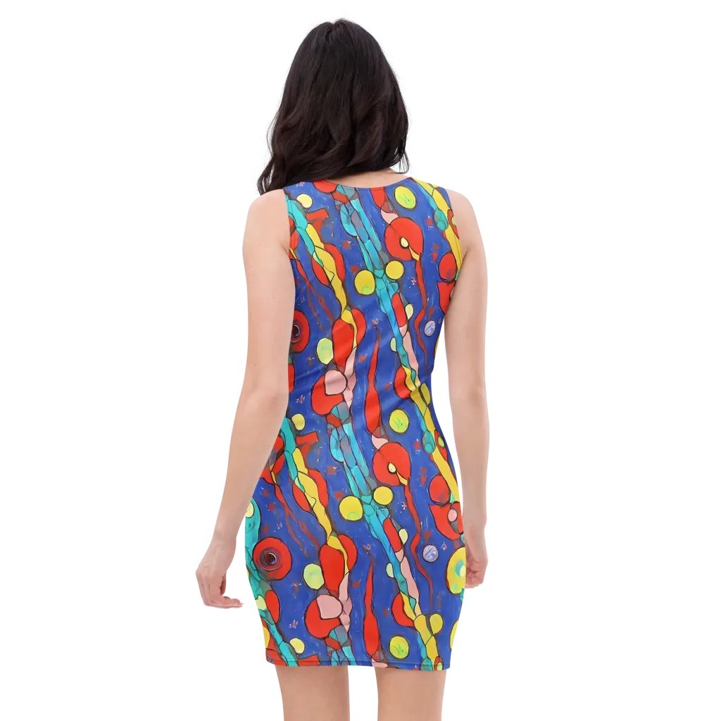 Colorwave Garden on Bodycon Dress — Back