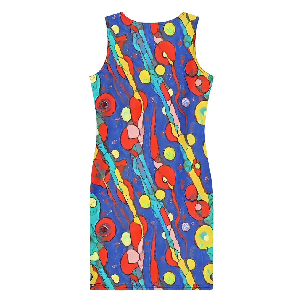 Colorwave Garden on Bodycon Dress — Back