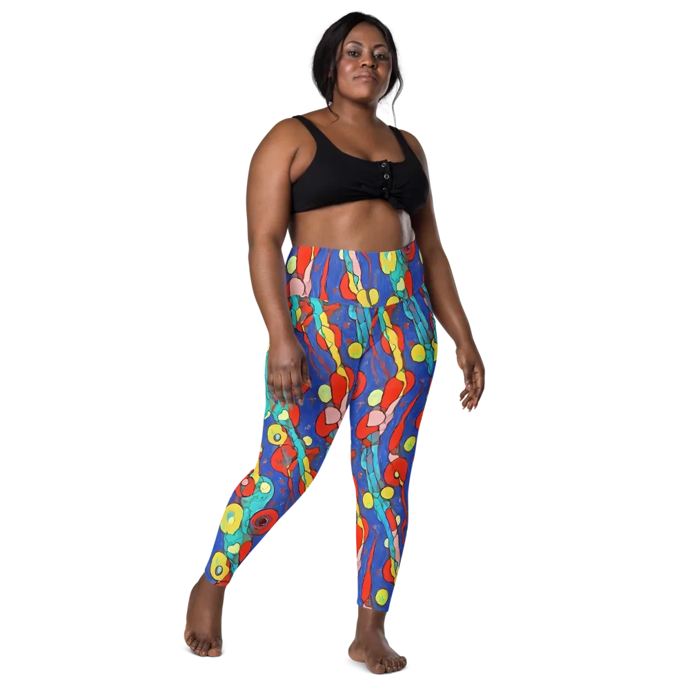 Colorwave Garden on Leggings with Pockets — Front