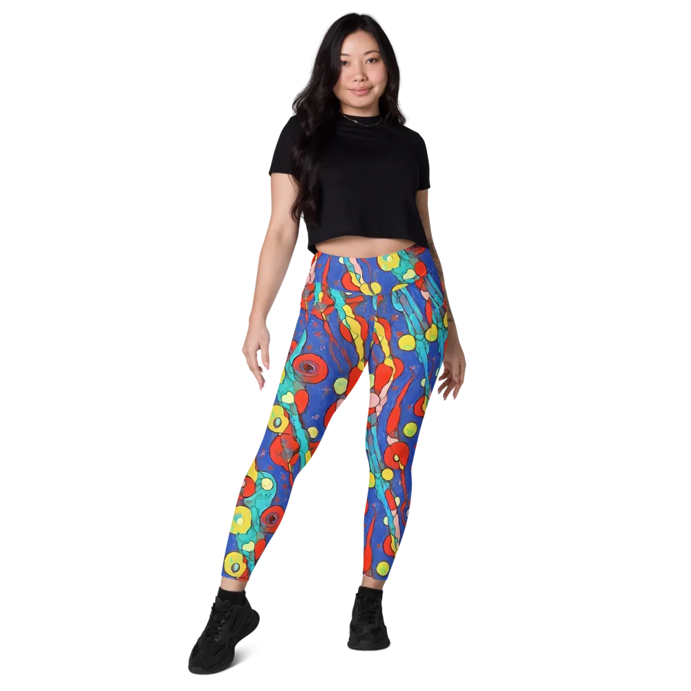 Colorwave Garden on Leggings with Pockets — Front