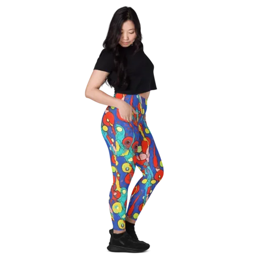 Colorwave Garden on a Leggings with Pockets