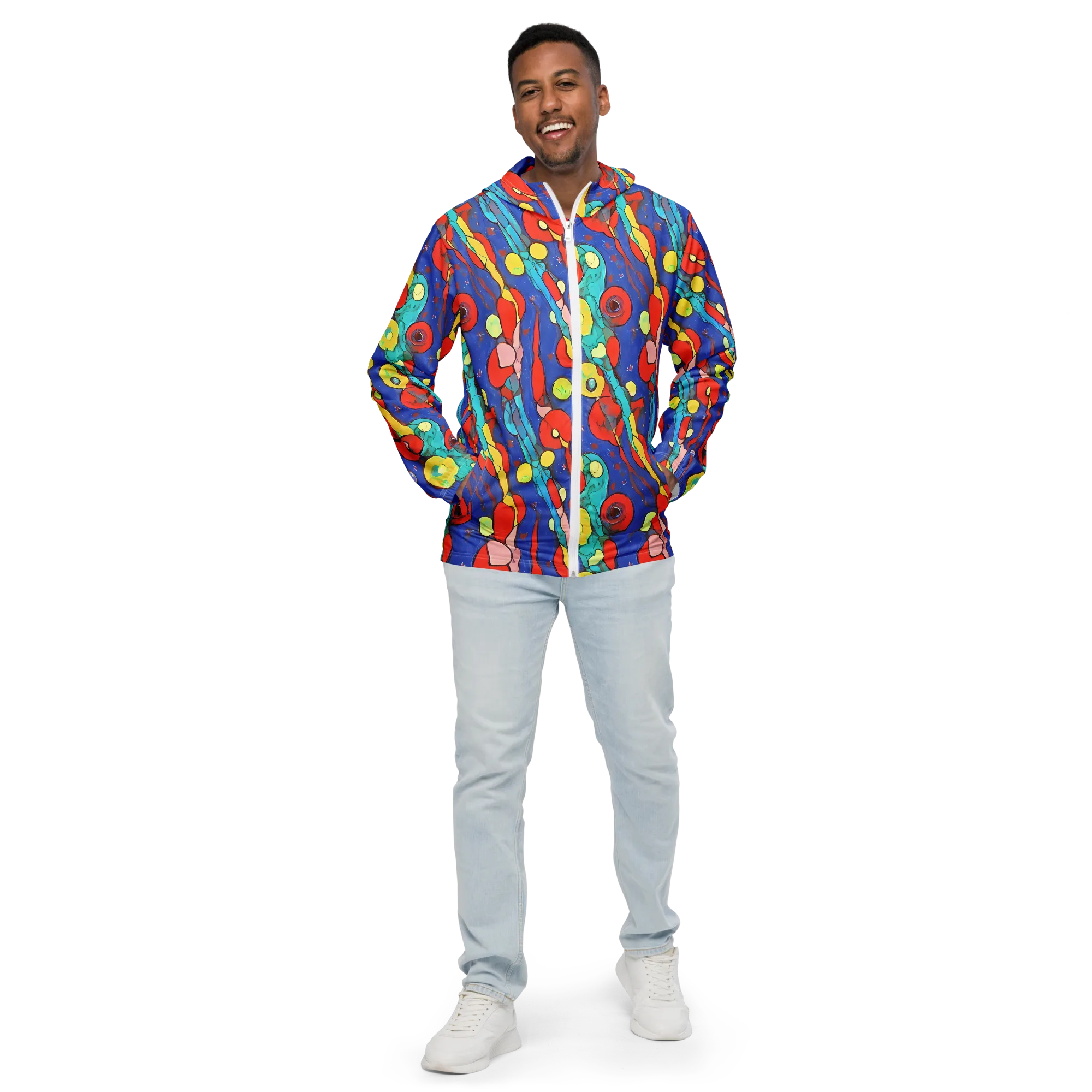 Colorwave Garden on Men's Windbreaker — Front
