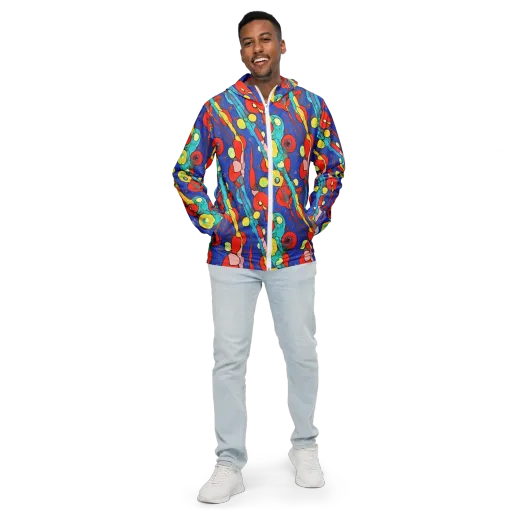 Colorwave Garden on a Men's Windbreaker