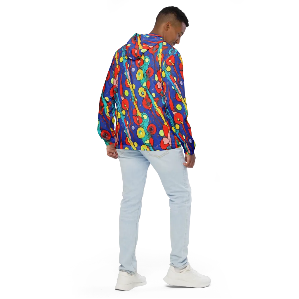 Colorwave Garden on Men's Windbreaker — Back