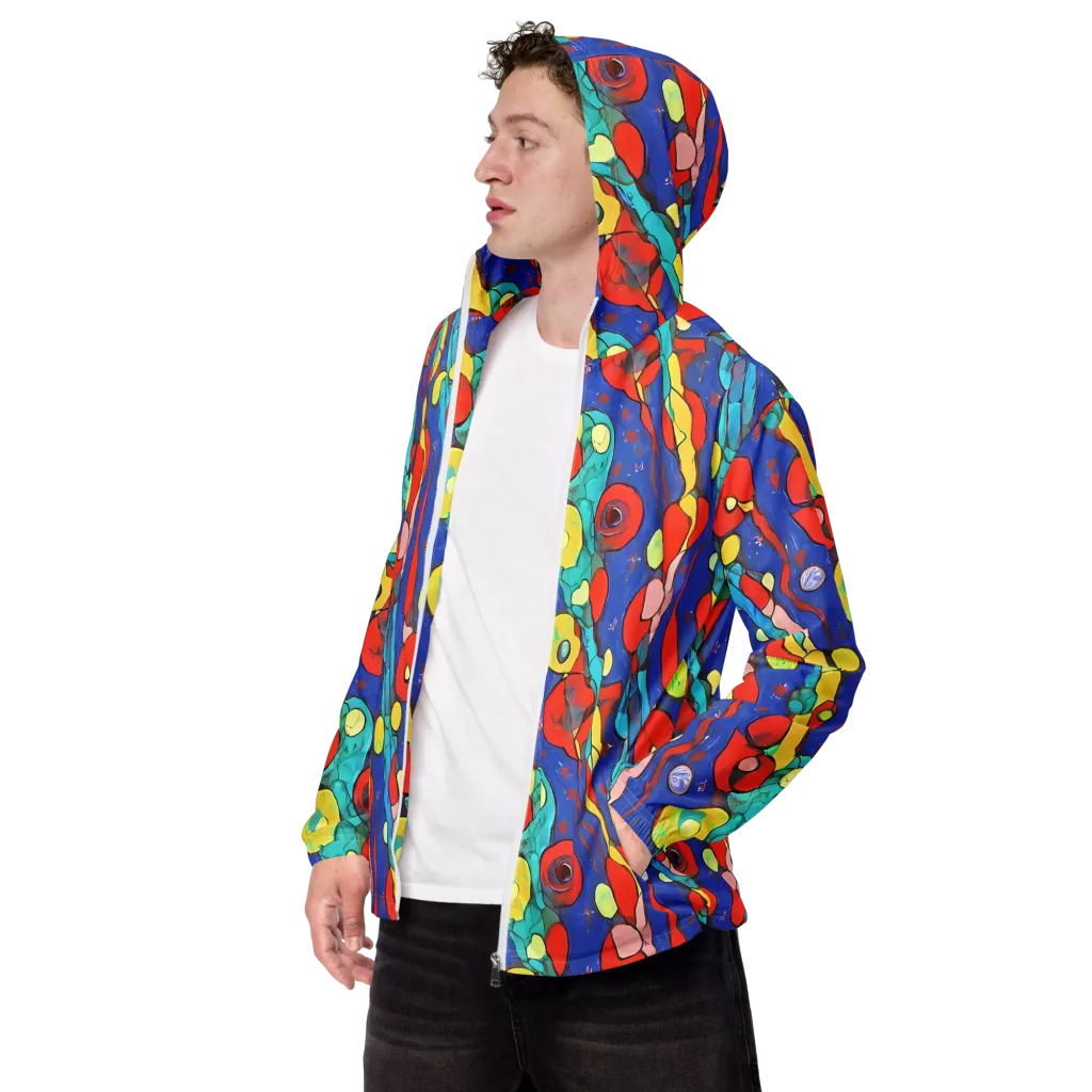 Colorwave Garden on Men's Windbreaker — Left Front