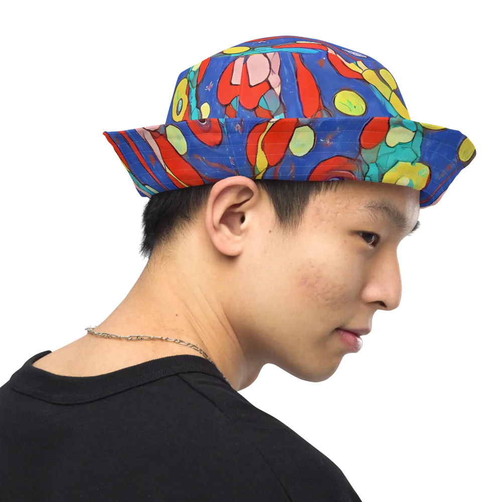 Colorwave Garden on Reversible Bucket Hat — Right Outside