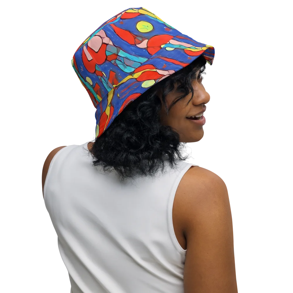 Colorwave Garden on Reversible Bucket Hat — Right Outside