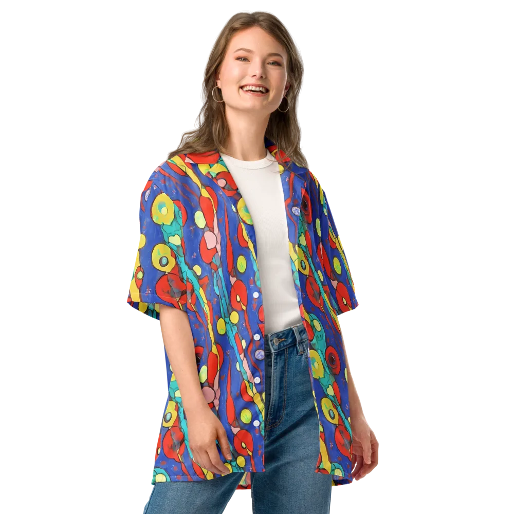 Colorwave Garden on Button Shirt — Front