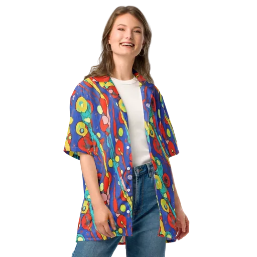 Colorwave Garden on a Button Shirt