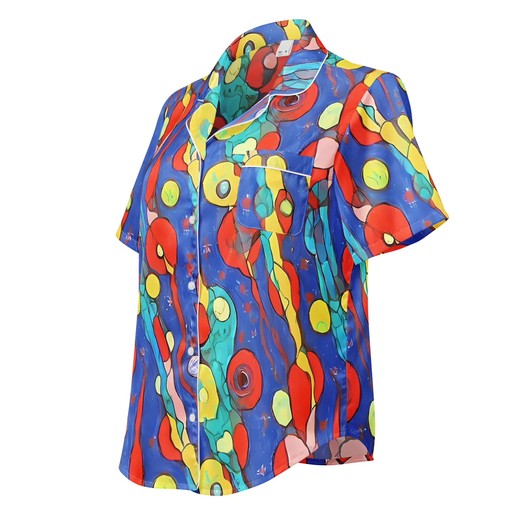 Colorwave Garden on Women's Short Sleeve Pajama Top — Left Front
