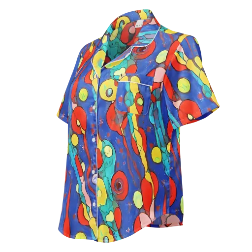 Colorwave Garden on a Women's Short Sleeve Pajama Top