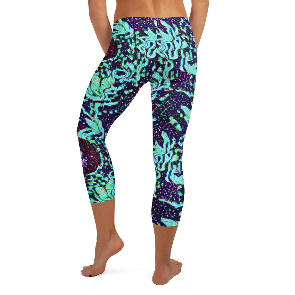 Midnight Electric on Capri Leggings — Back
