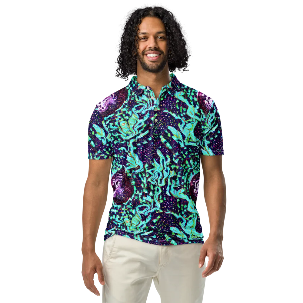 Midnight Electric on Men's Slim Fit Polo Shirt — Front