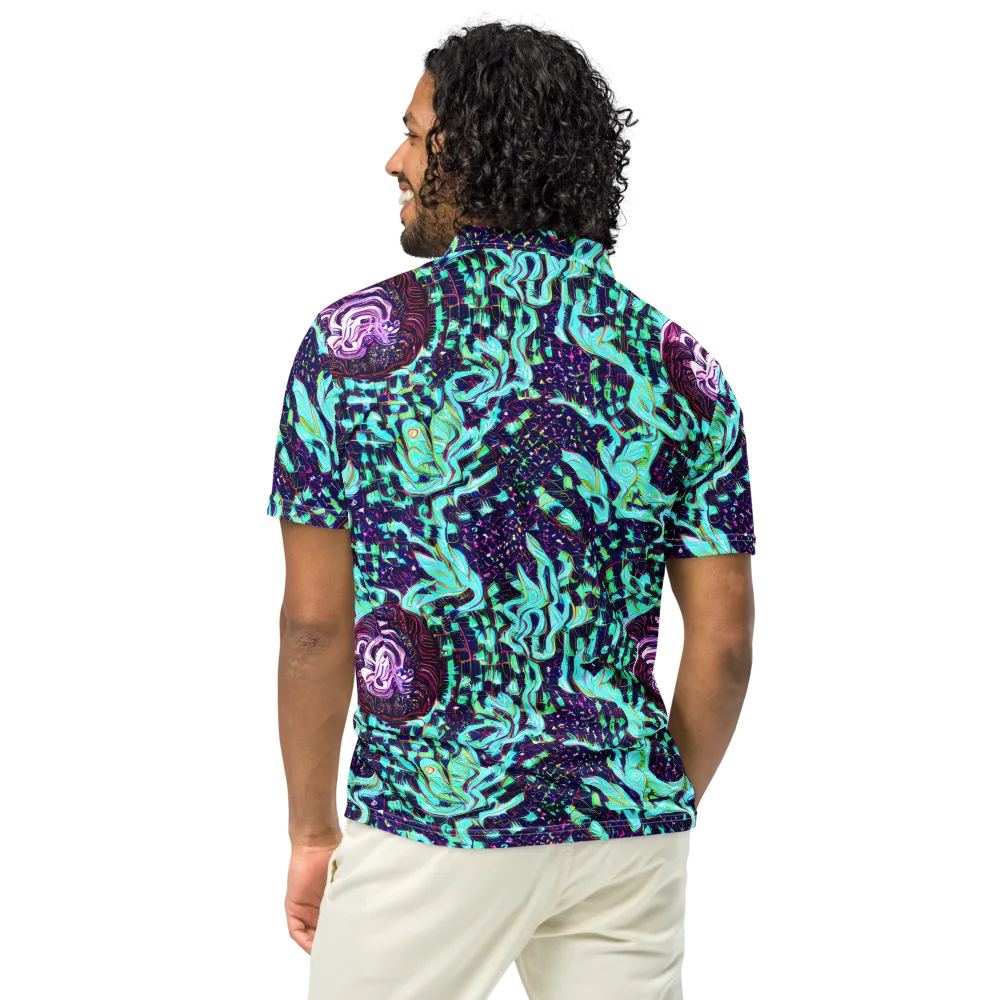 Midnight Electric on Men's Slim Fit Polo Shirt — Back