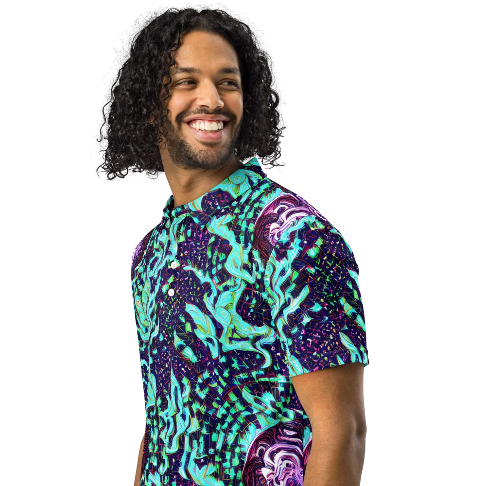 Midnight Electric on Men's Slim Fit Polo Shirt — Left Front