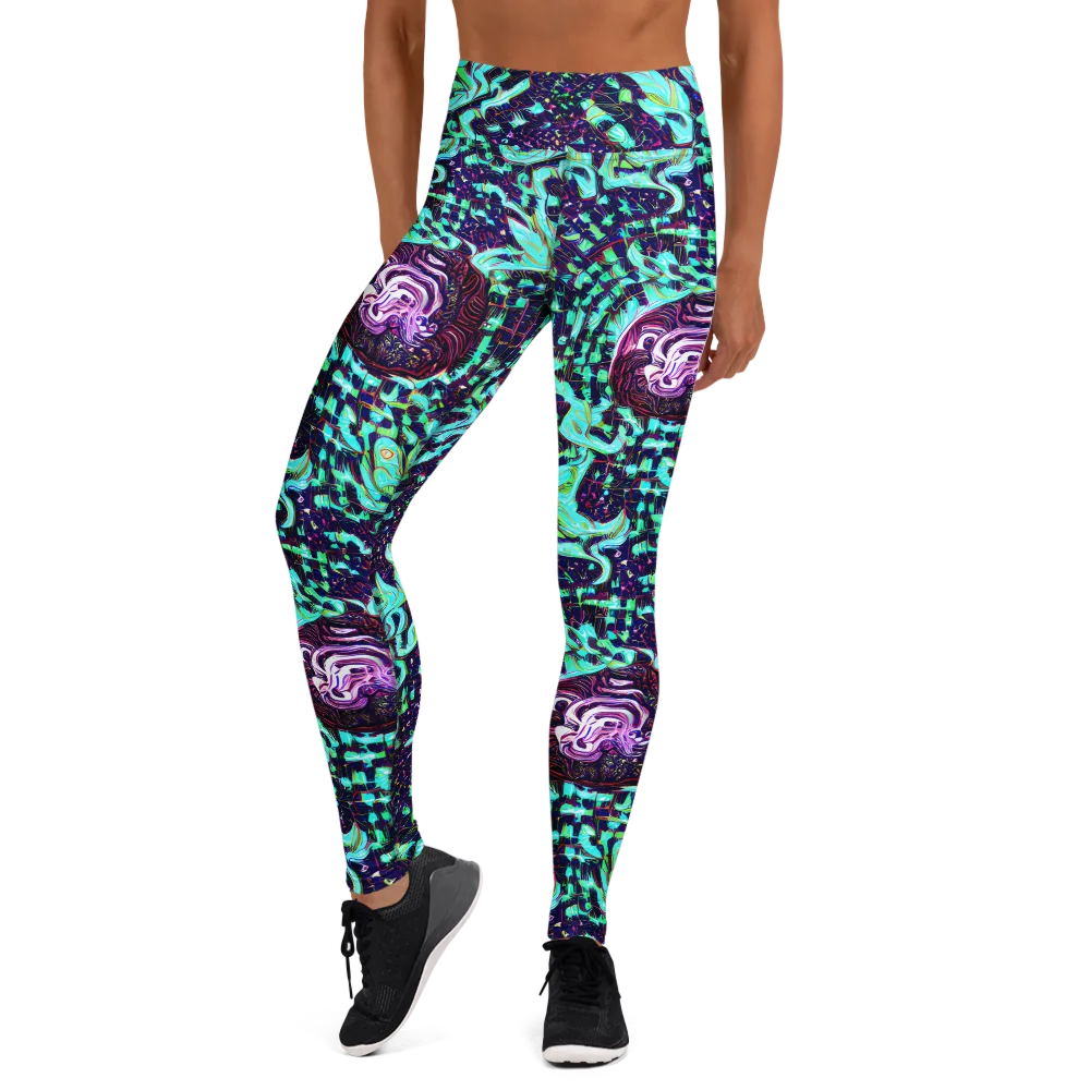 Midnight Electric on Yoga Leggings — Front