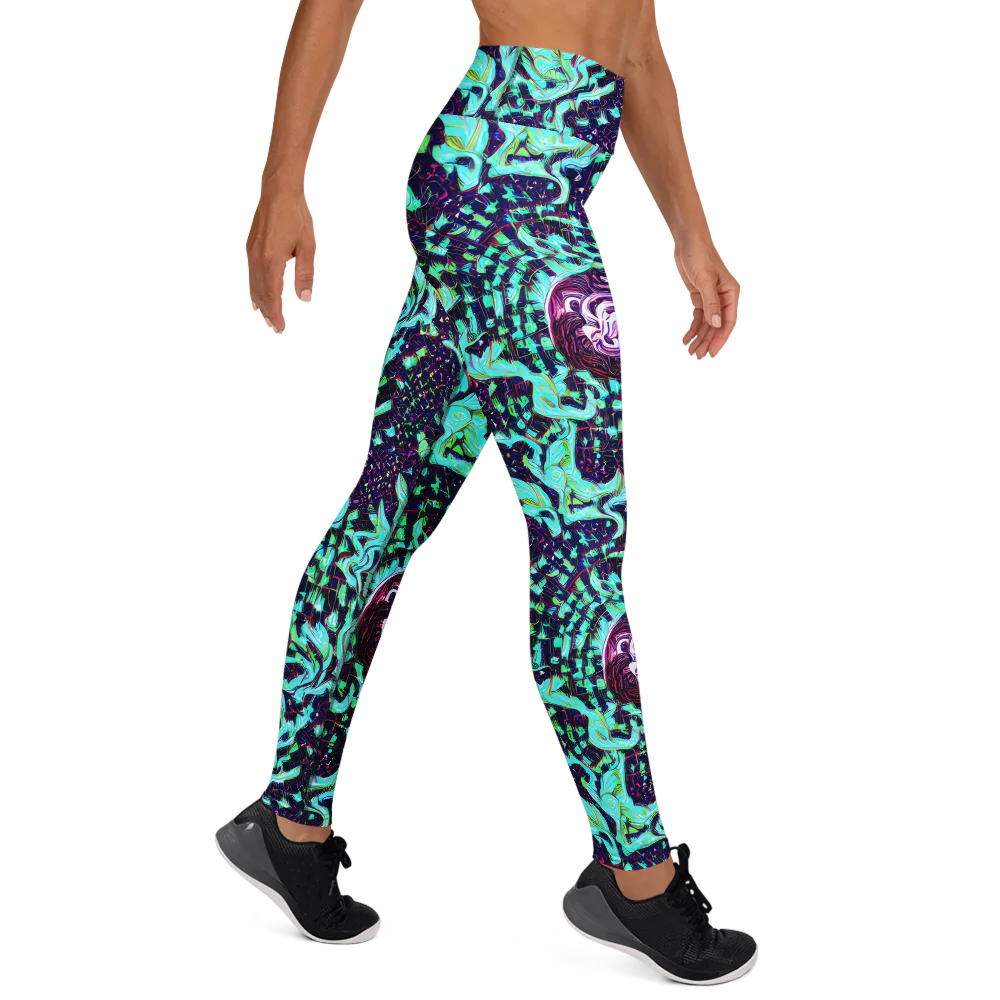 Midnight Electric on Yoga Leggings — Right