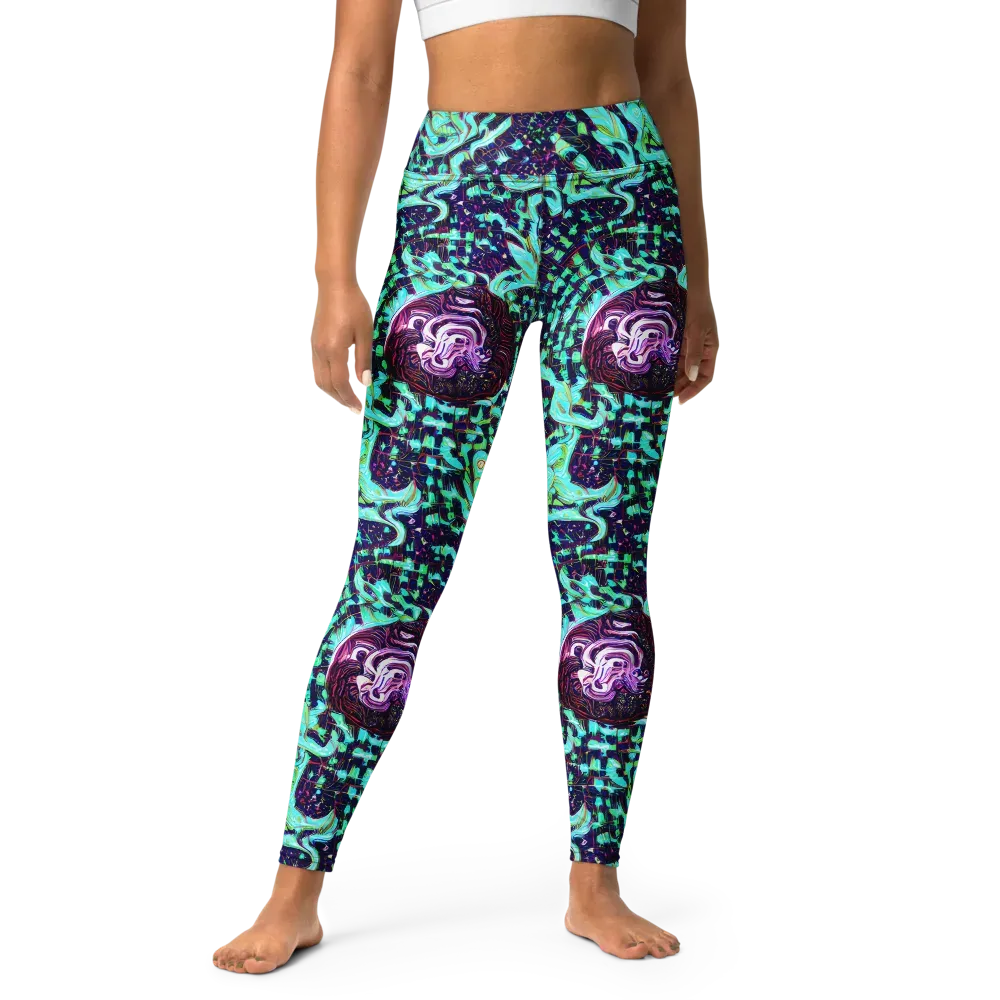 Midnight Electric on Yoga Leggings — Front