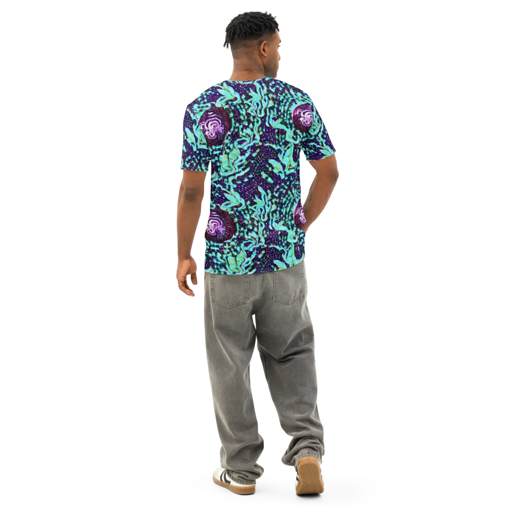 Midnight Electric on Men's Cotton Crew Neck T-Shirt — Back