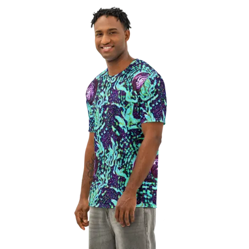Midnight Electric on a Men's Cotton Crew Neck T-Shirt