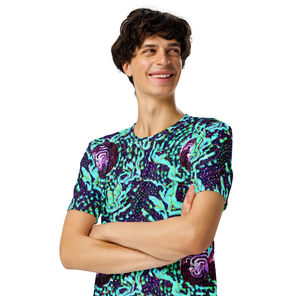 Midnight Electric on Men's Crew Neck T-Shirt — Left Front