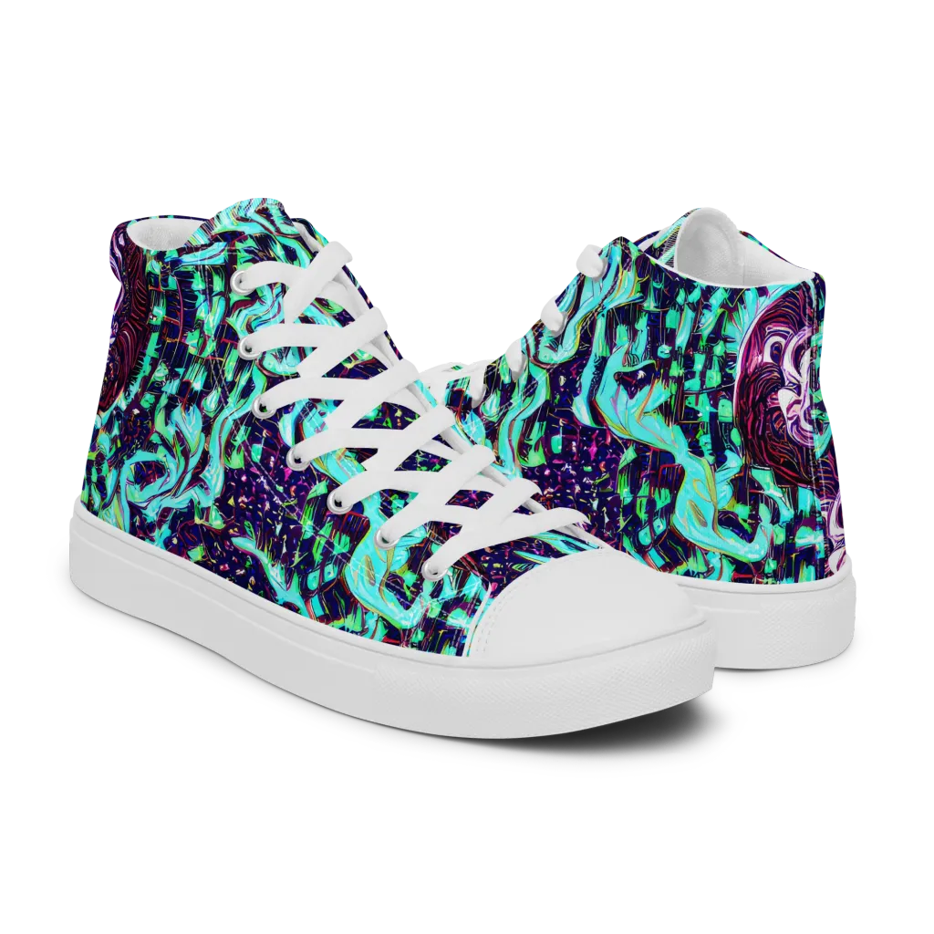 Midnight Electric on Men's High Top Canvas Shoes — Right