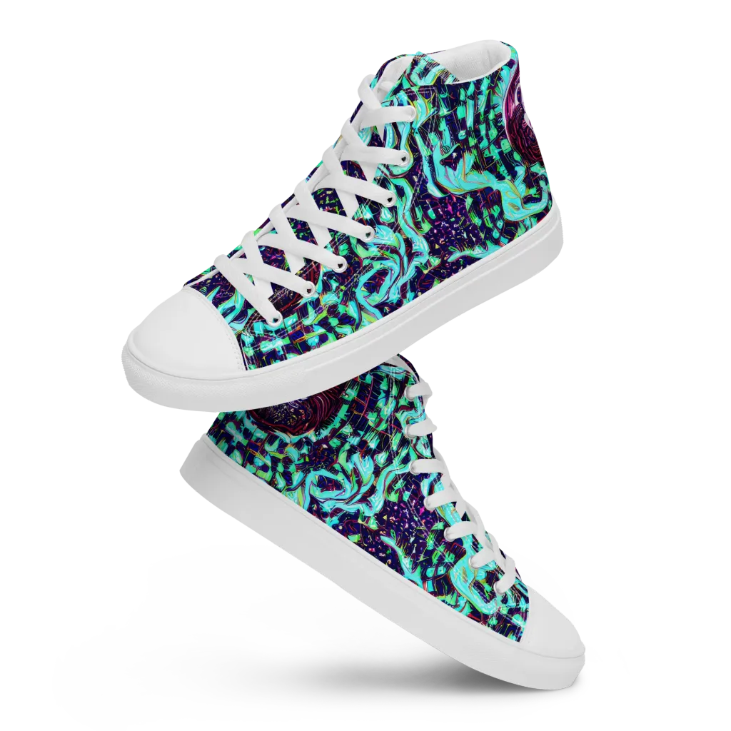 Midnight Electric on Men's High Top Canvas Shoes — Front