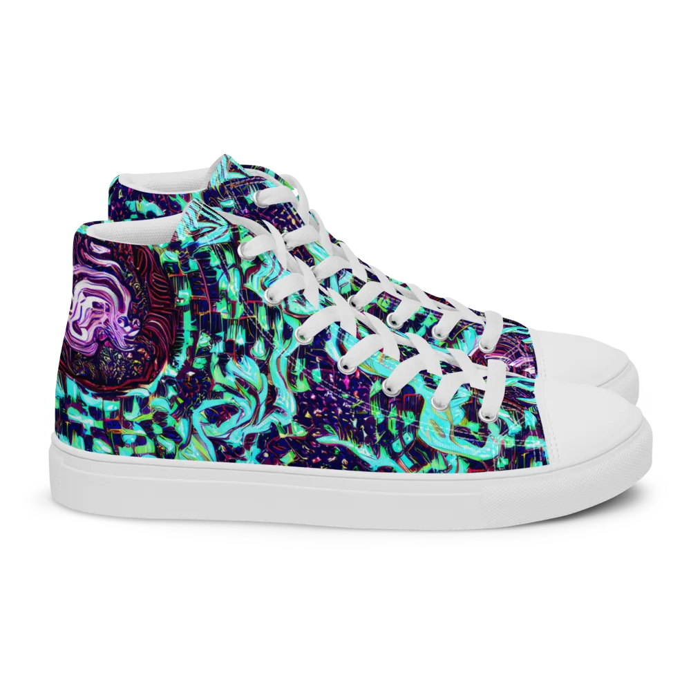 Midnight Electric on Women's High Top Canvas Shoes — Right