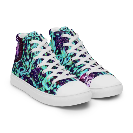 Midnight Electric on a Women's High Top Canvas Shoes