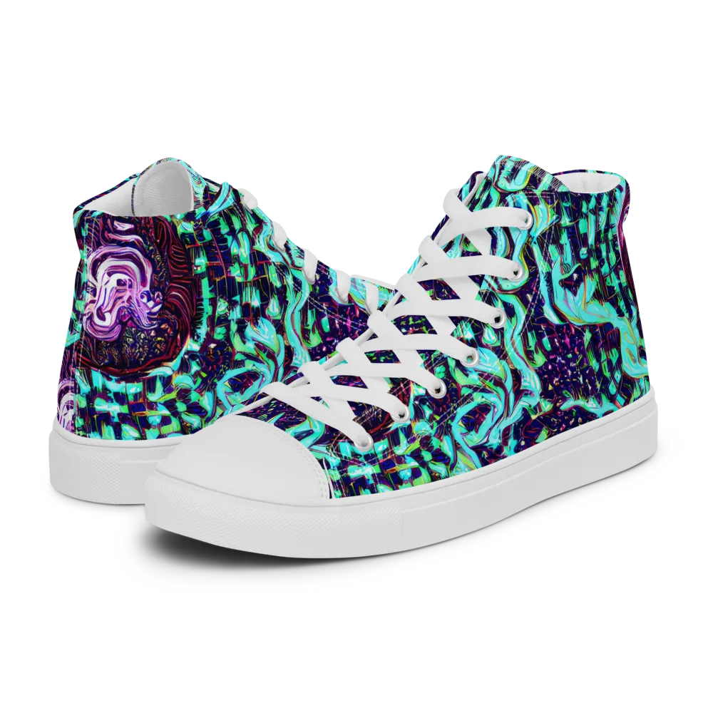 Midnight Electric on Women's High Top Canvas Shoes — Left