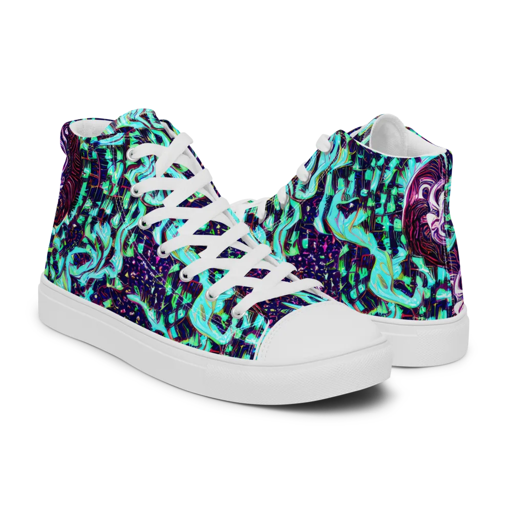 Midnight Electric on Women's High Top Canvas Shoes — Right
