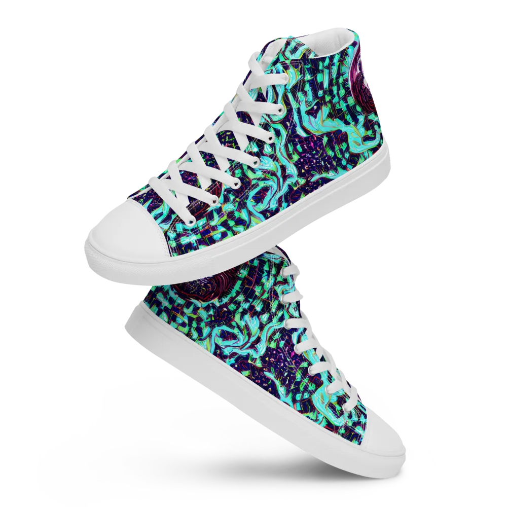 Midnight Electric on Women's High Top Canvas Shoes — Front