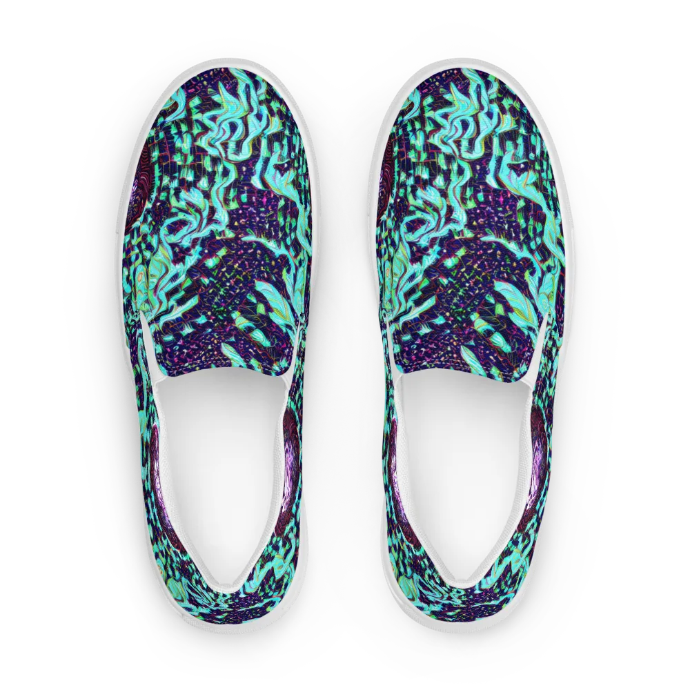 Midnight Electric on Men's Slip-On Canvas Shoes — Front
