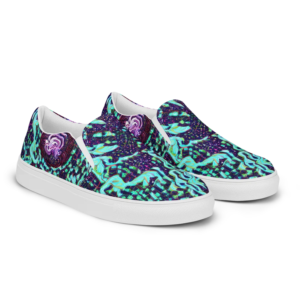 Midnight Electric on Men's Slip-On Canvas Shoes — Right Front
