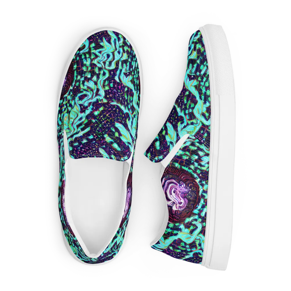 Midnight Electric on Men's Slip-On Canvas Shoes — Front