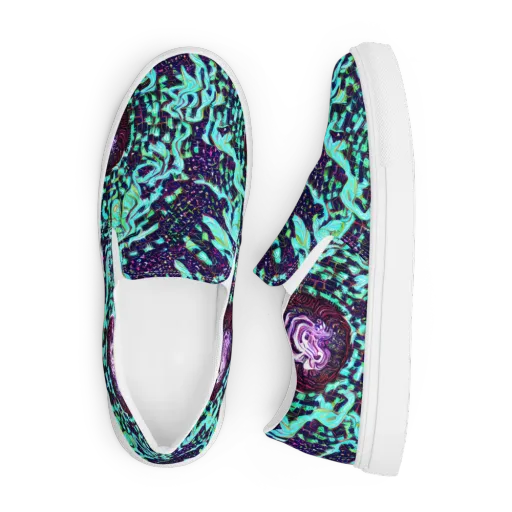 Midnight Electric on a Men's Slip-On Canvas Shoes