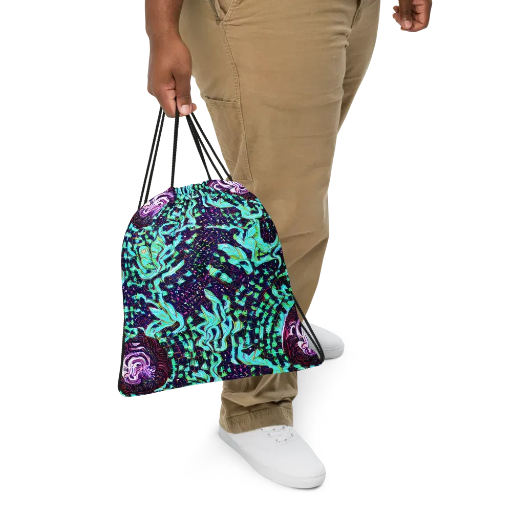Midnight Electric on Drawstring Bag — Front