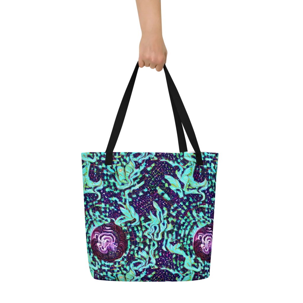 Midnight Electric on Large Tote Bag W/ Pocket — Front