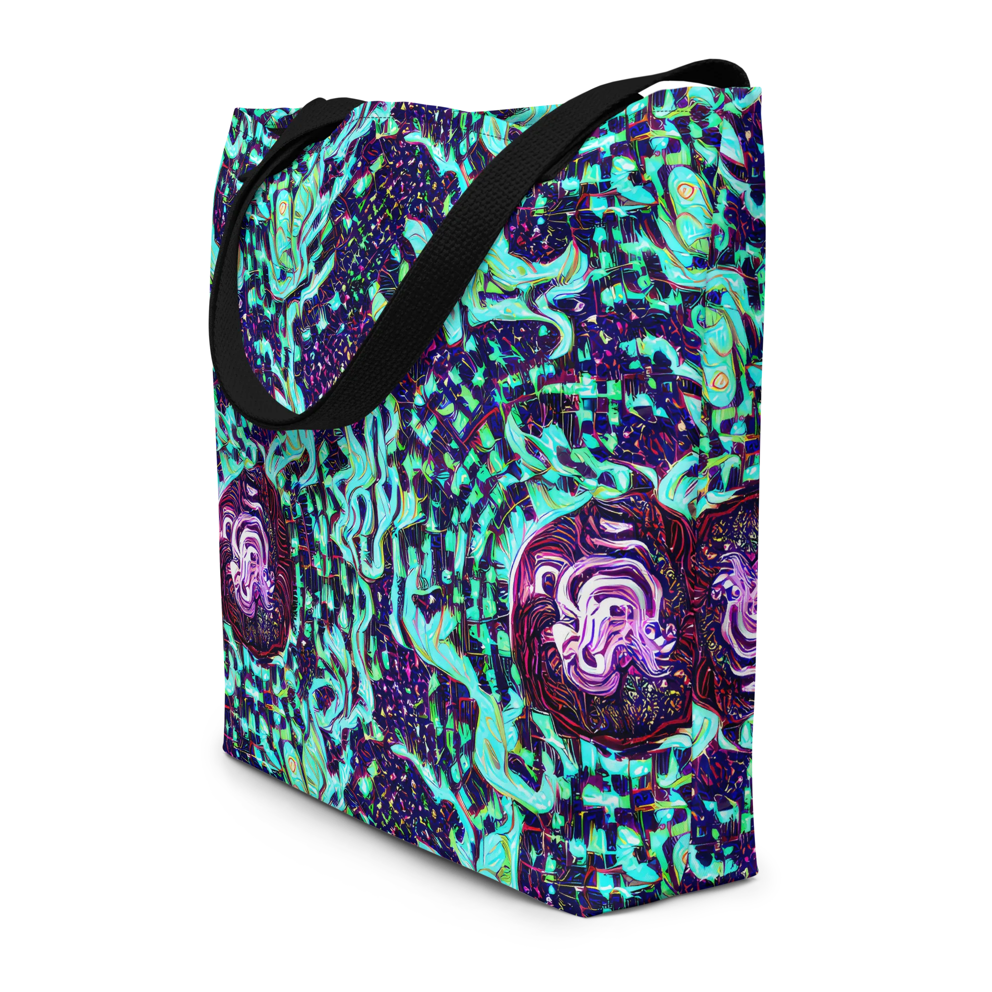 Midnight Electric on Large Tote Bag W/ Pocket — Front