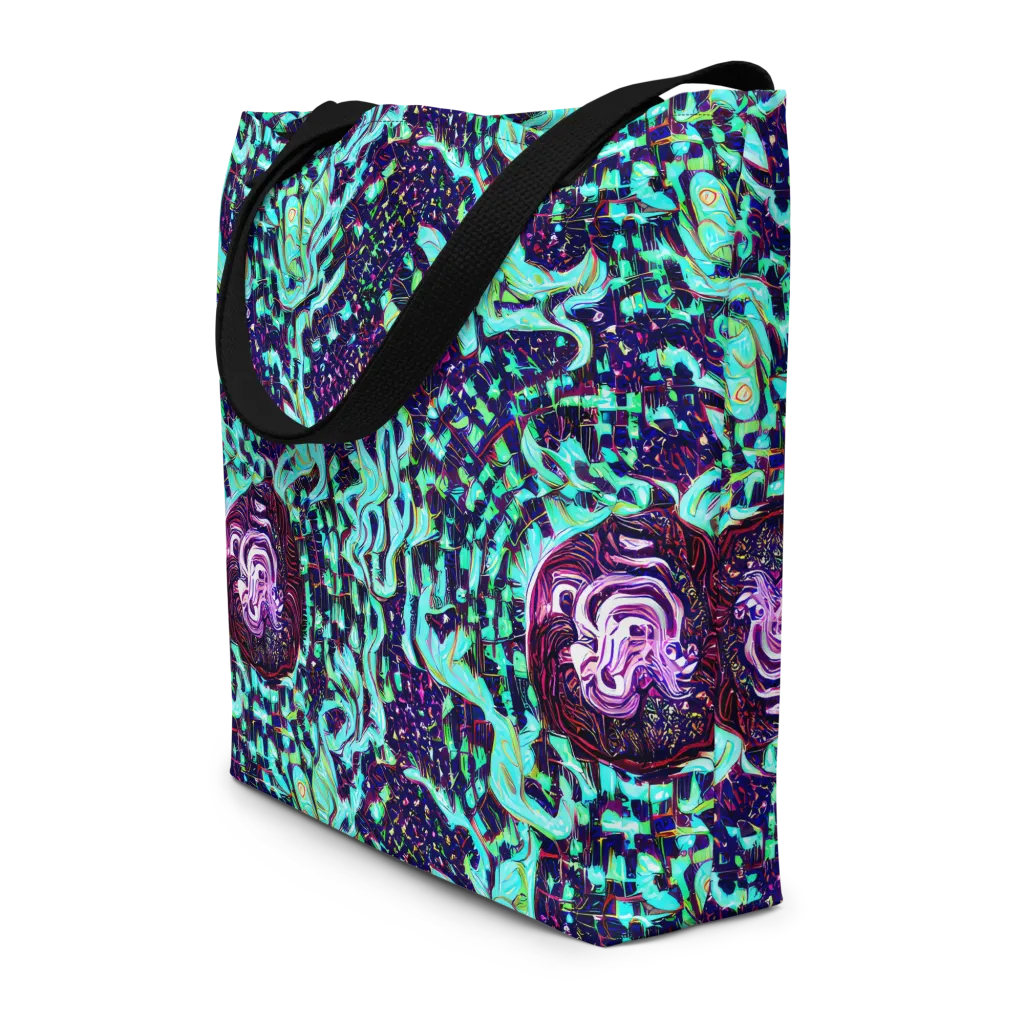 Midnight Electric on Large Tote Bag W/ Pocket — Front