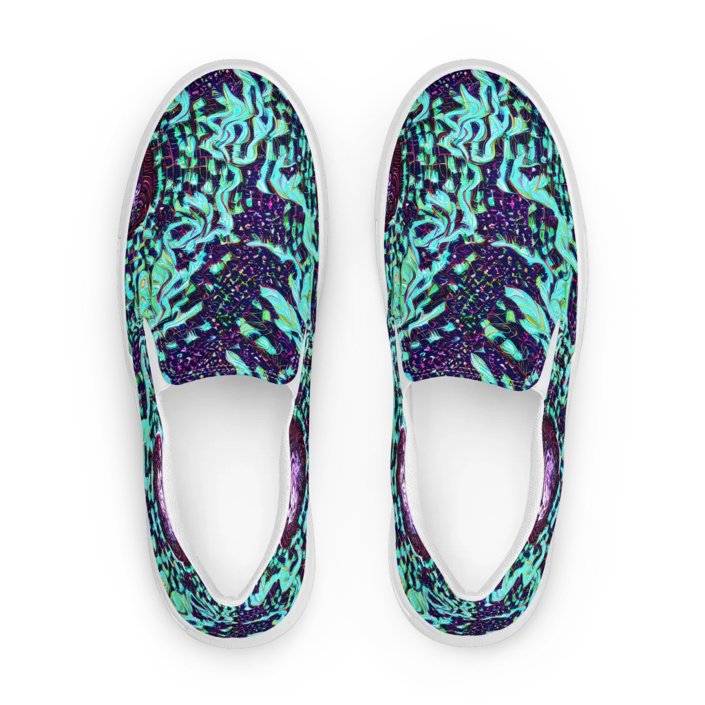 Midnight Electric on Women's Slip-On Canvas Shoes — Front