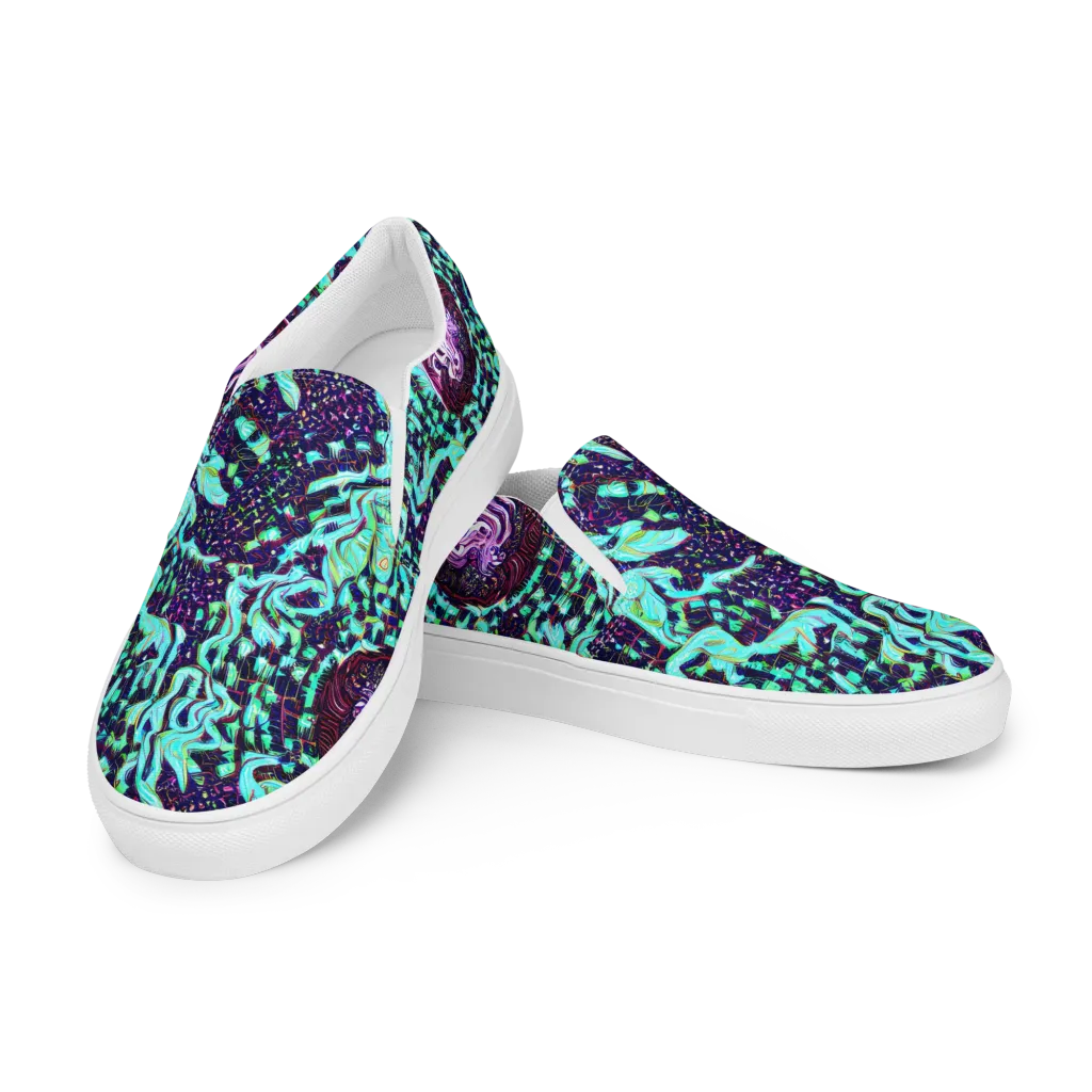 Midnight Electric on Women's Slip-On Canvas Shoes — Left Front